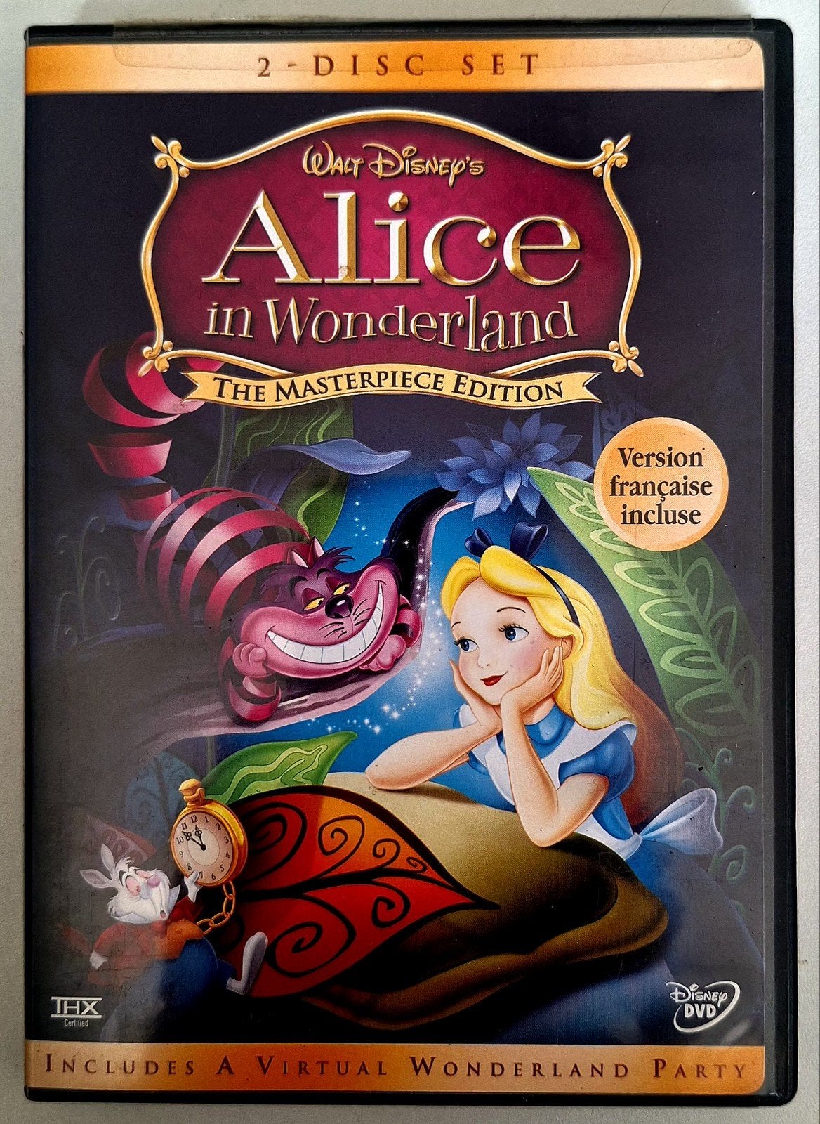 2-DVD  DISNEY - Alice In Wonderland (niet NL ondertiteld), Cd's en Dvd's, Dvd's | Tekenfilms en Animatie, Ophalen of Verzenden