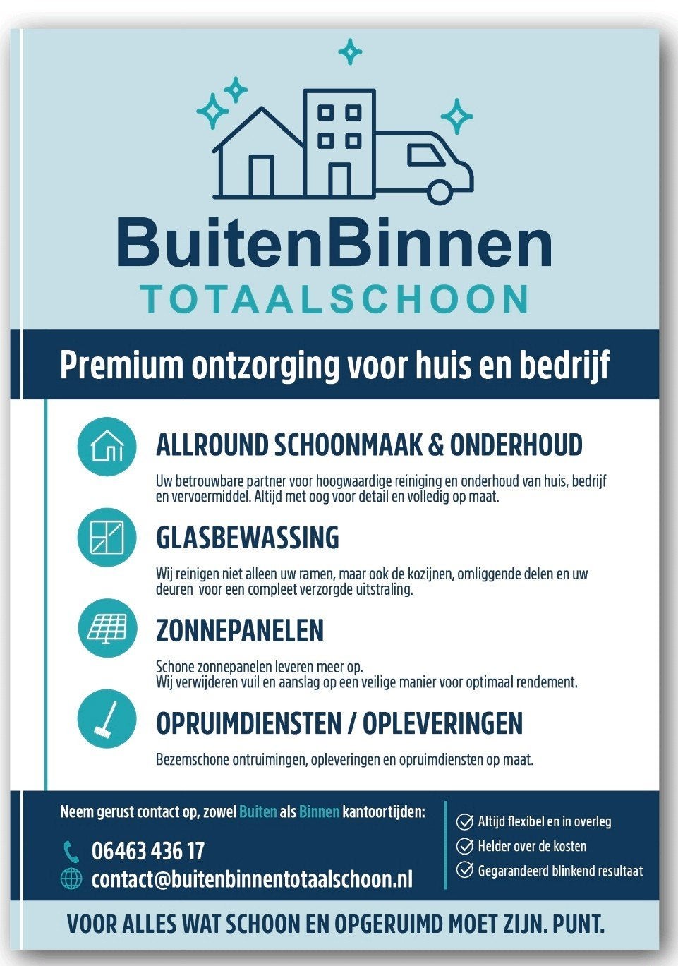 BuitenBinnen Totaalschoon | Glazenwasser & Schoonmaak, Overige niveaus, Vanaf 10 jaar, Overige vormen