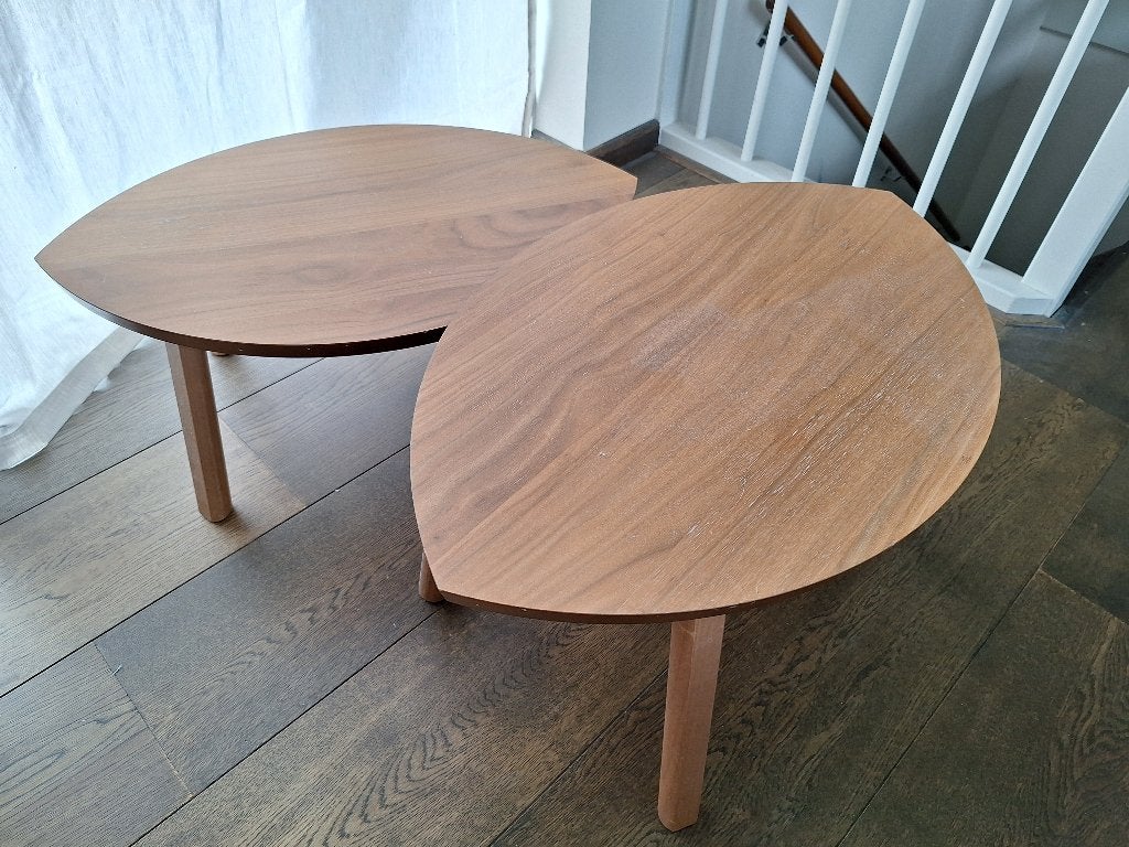 IKEA Stockholm bijzettafels walnoot fineer, Huis en Inrichting, Tafels | Salontafels, Ophalen, Gebruikt, 50 tot 100 cm, 50 tot 100 cm