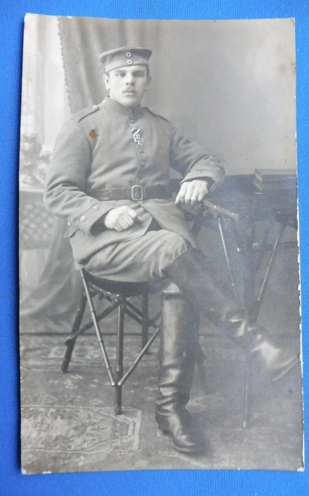 WO1 Feldpost/Fotokaart Portret Soldaat IJzeren Kruis (T), Verzamelen, Verzenden, Landmacht, Duitsland, Overige typen