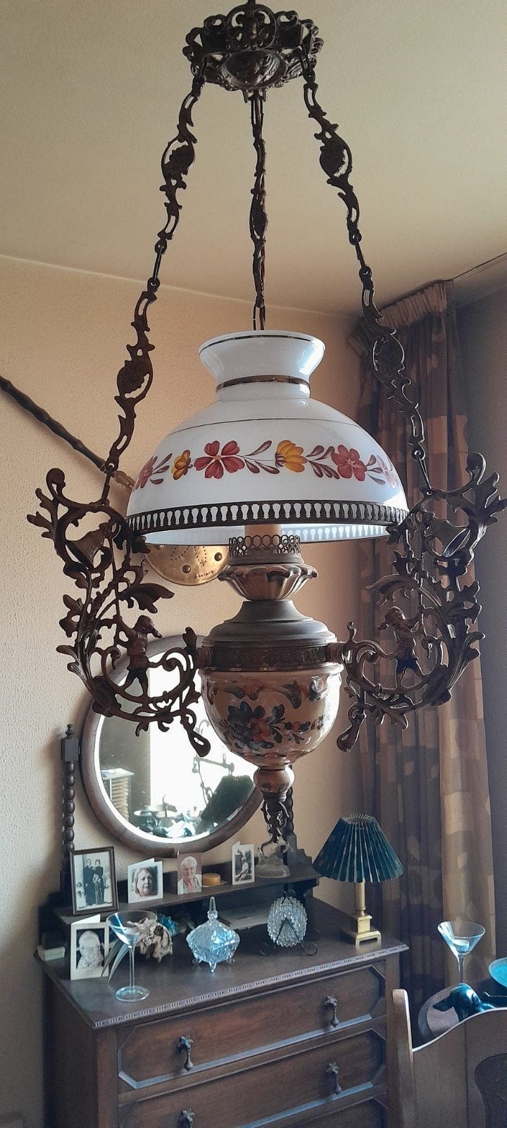 2 antieke hang lampen, Ophalen