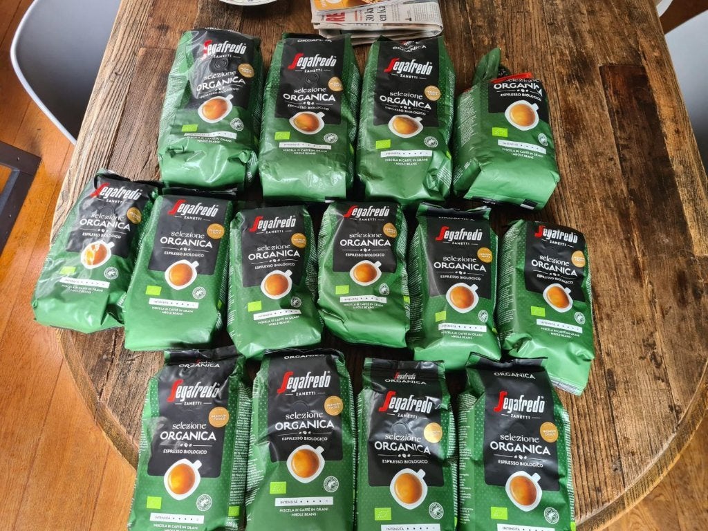 7,7kg Bio Koffie Segafredo selezione organica espresso bonen, Ophalen of Verzenden