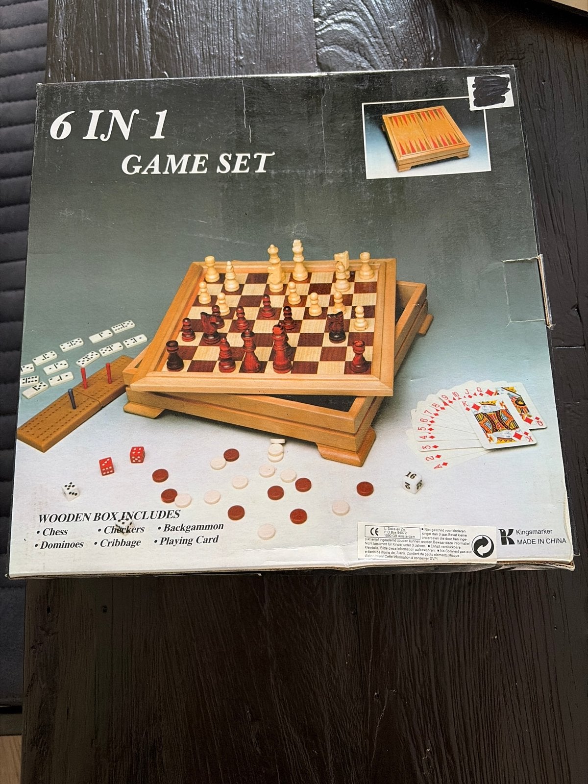 Leuke 6-in-1 spellen set (excl. speelkaarten), Hobby en Vrije tijd, Een of twee spelers, Ophalen of Verzenden, Gebruikt