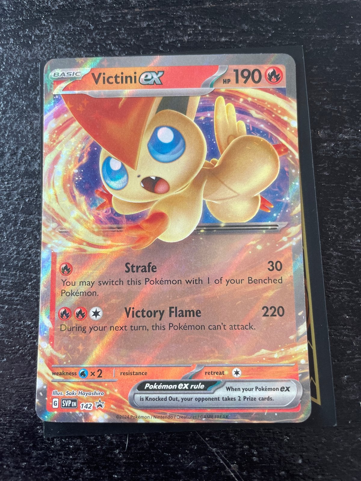 Victini ex Pokémon kaart - Basic HP 190, Ophalen of Verzenden, Zo goed als nieuw, Losse kaart, Foil