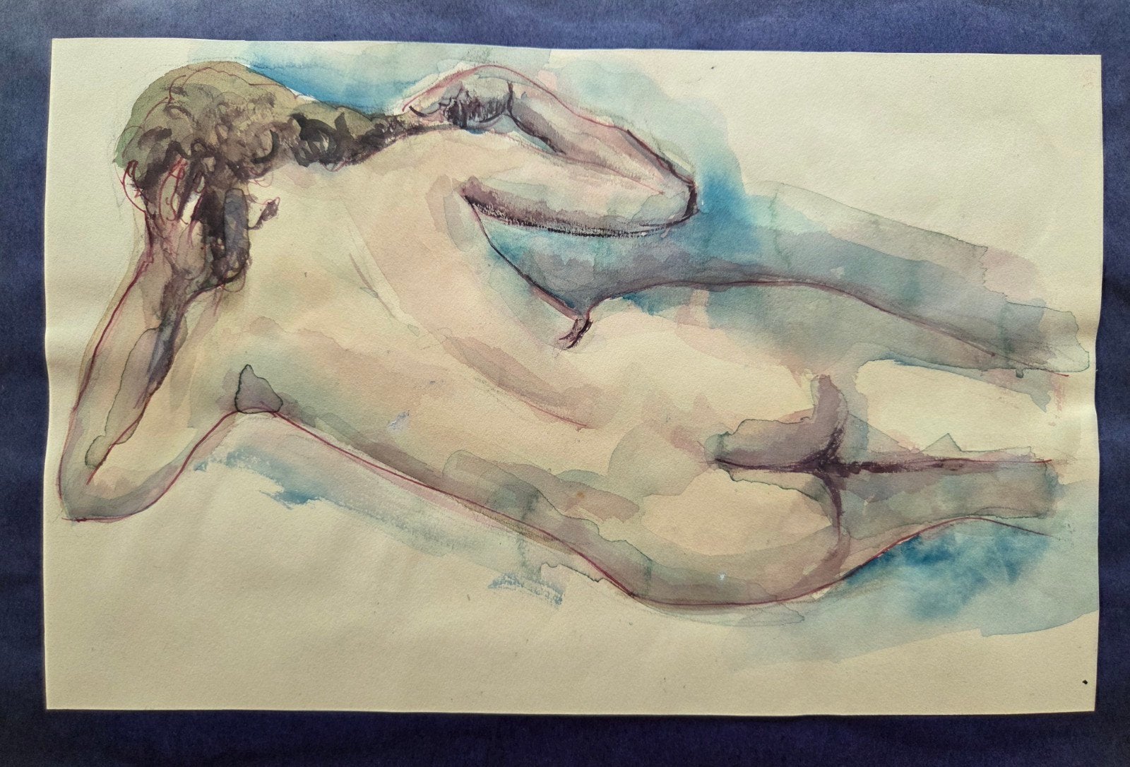 Naakt. Liggende vrouw. Aquarel. 1939., Ophalen of Verzenden