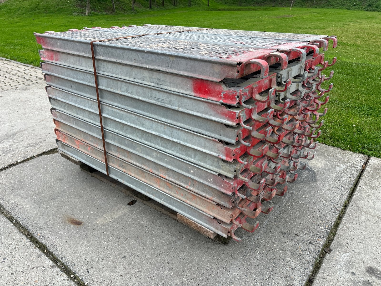 Layher Allround stalen vlonders / roosters 0.32x1.40m, Ophalen, Gebruikt, Overige typen, Minder dan 2 meter