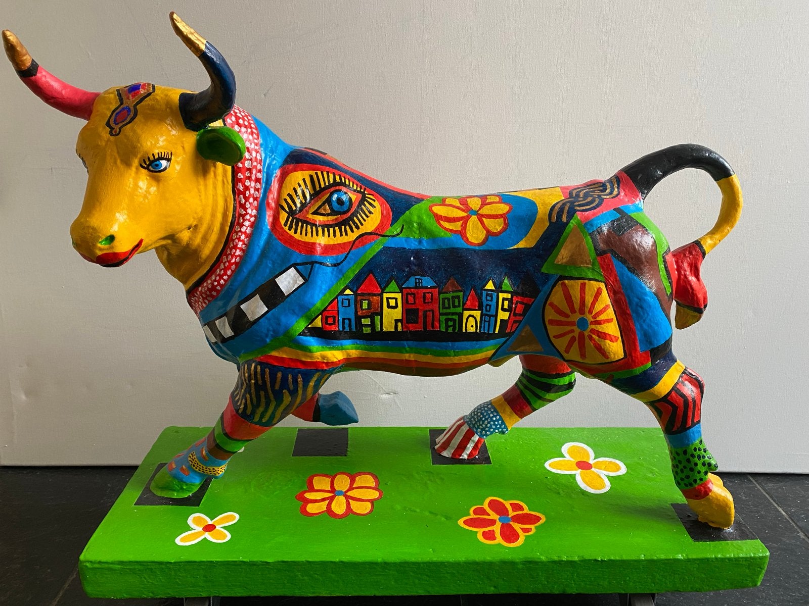 stier gietijzer 27 kg, geen cow parade, Antiek en Kunst, Ophalen, Meerkleurig, Metaal, 50 cm