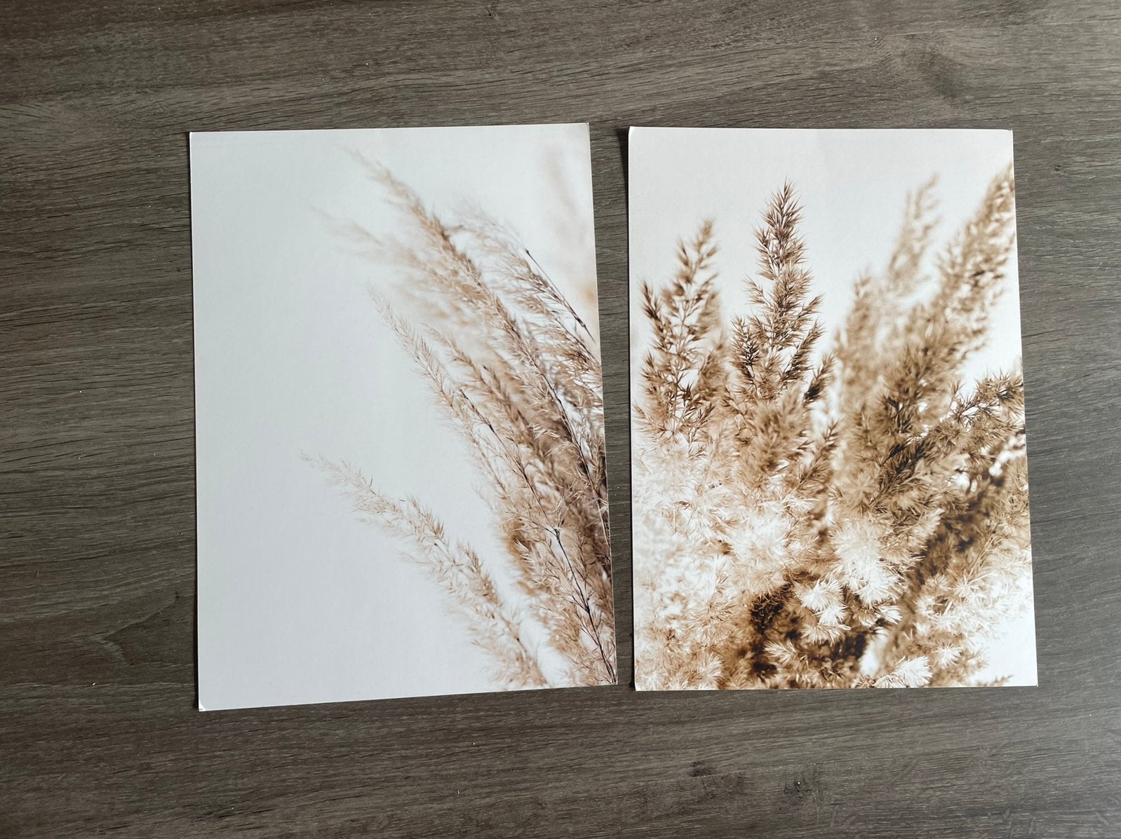 2 posters beige/witte bloemen 21x29,5 cm, Rechthoekig Staand, Ophalen of Verzenden, Zo goed als nieuw, A1 t/m A3