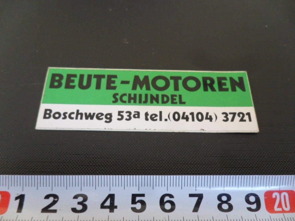 sticker Schijndel BEUTE - MOTOREN  Boschweg 53a 04104-3721, Ophalen, Zo goed als nieuw