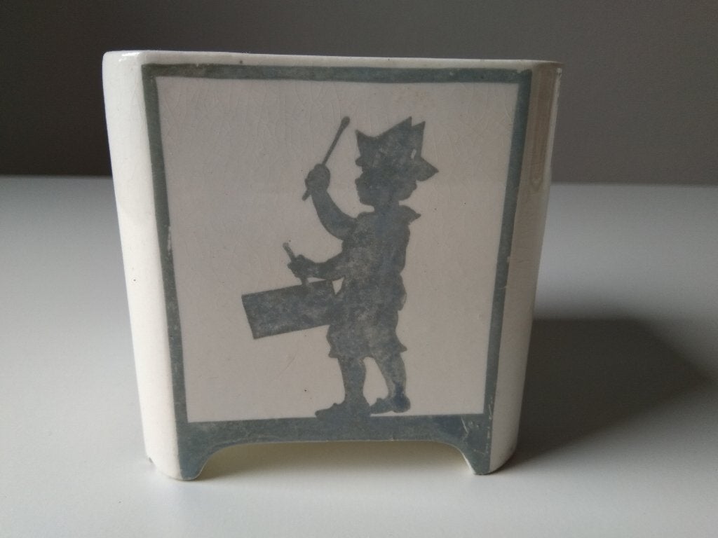 zeldzame antieke cachepot Max Roesler musicerende kinderen, Antiek en Kunst, Ophalen of Verzenden