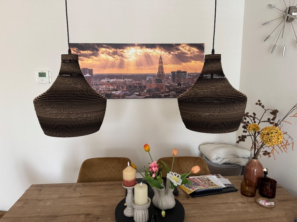 Kartonnen hanglampen -  nieuw, Huis en Inrichting, Ophalen, Modern, Duurzaam, Uniek, E27 (groot), Nieuw