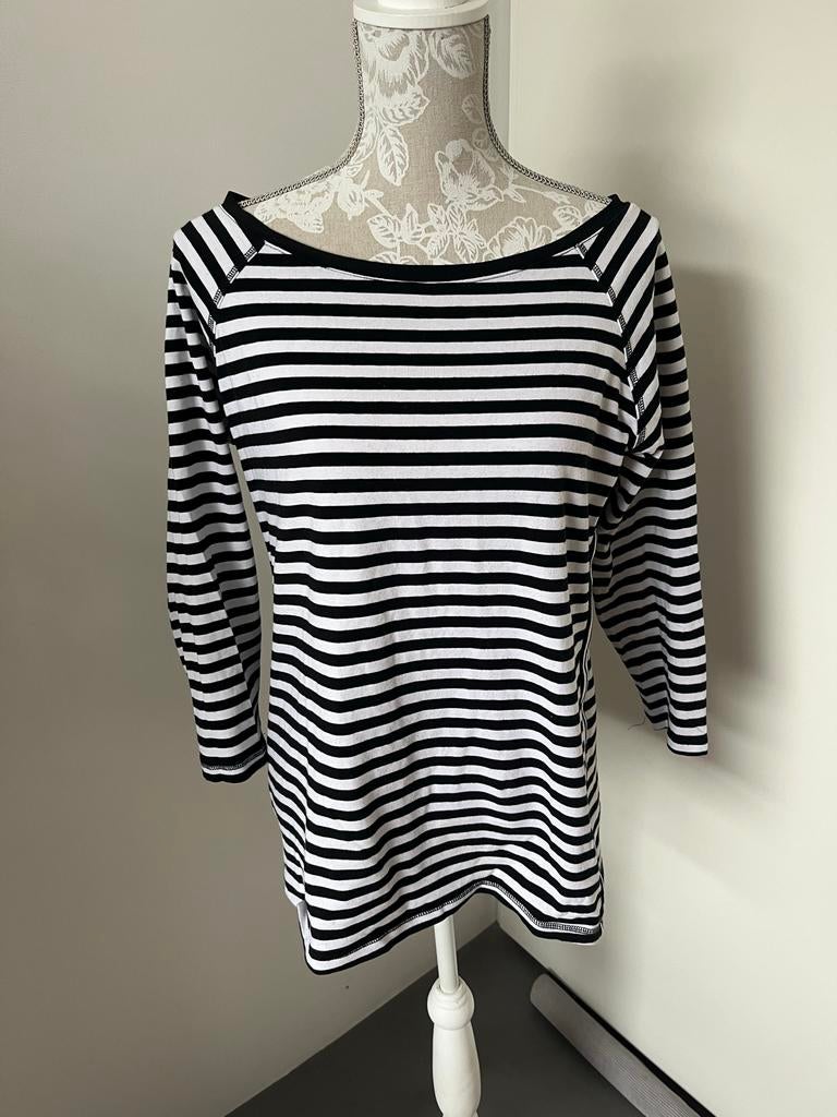 Gestreept shirt Studio Anneloes, Zwart, Maat 46/48 (XL) of groter, Ophalen of Verzenden, Korte mouw