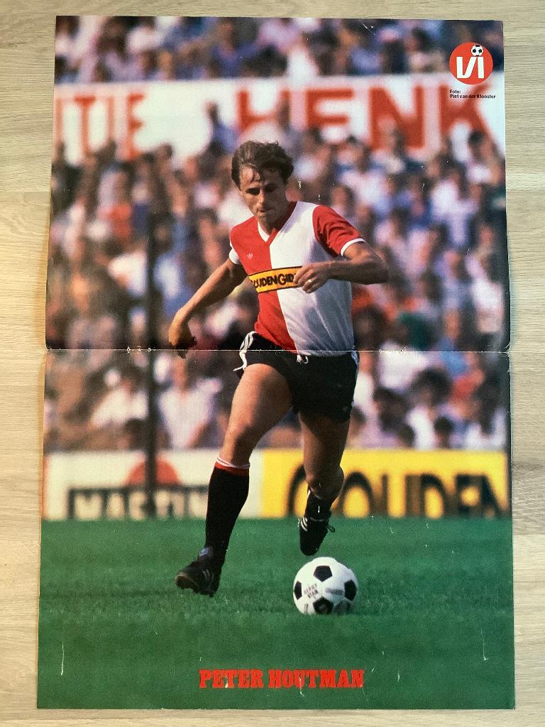 Poster Peter Houtman bij Feyenoord, Ophalen of Verzenden, Zo goed als nieuw, Feyenoord, Poster, Plaatje of Sticker