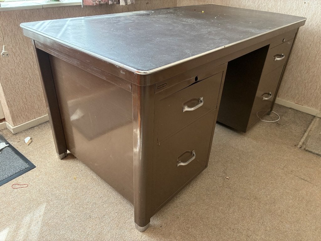 Vintage Ahrend stalen bureau, Ophalen, Gebruikt