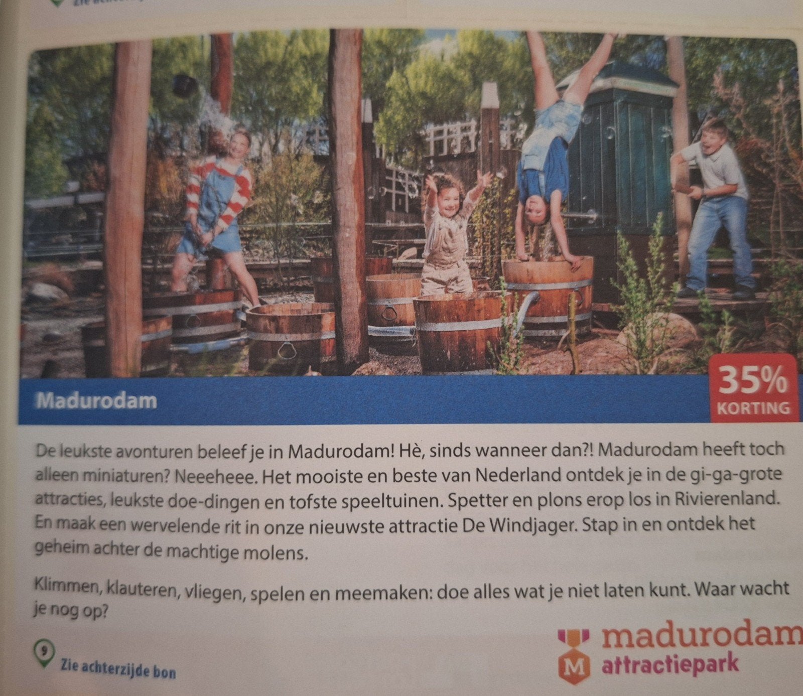 Madurodam 15.45 pp.Online code, Drie personen of meer, Kortingsbon