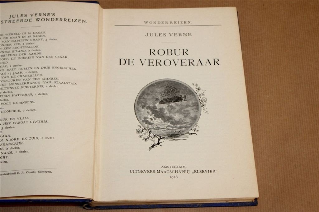 Robur de Veroveraar — Verne Wonderreizen Elsevier 1928, Boeken, Ophalen of Verzenden, Gelezen