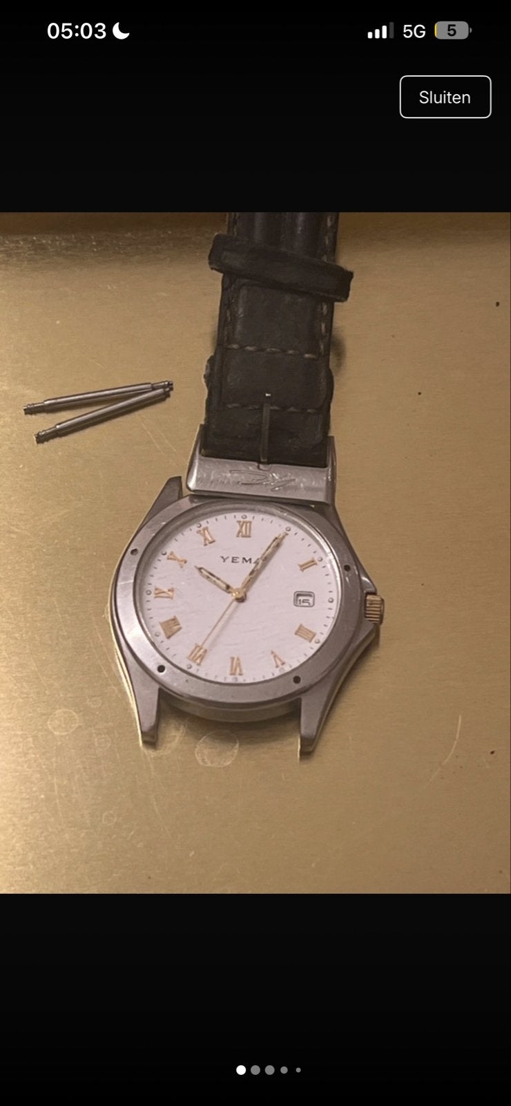 Yema horloge met originele gesp - Werkt perfect!, Ophalen of Verzenden, Staal, Polshorloge, Overige merken