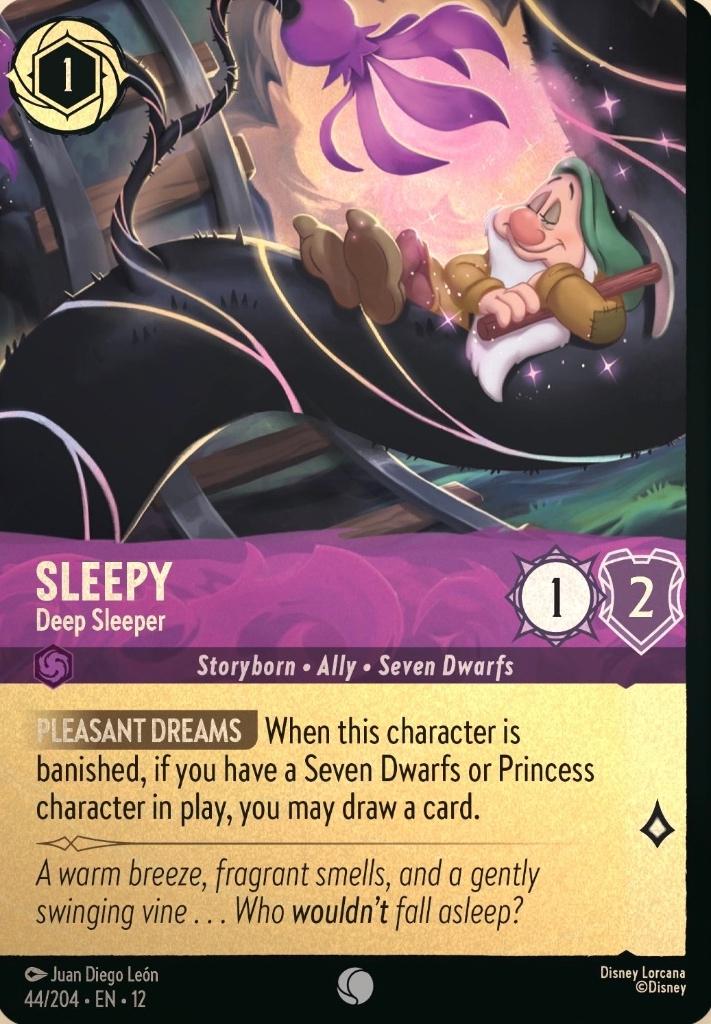 Disney Lorcana - Wilds Unknown - 012-044 - Sleepy (FOIL), Ophalen of Verzenden, Nieuw, Losse kaart, Foil