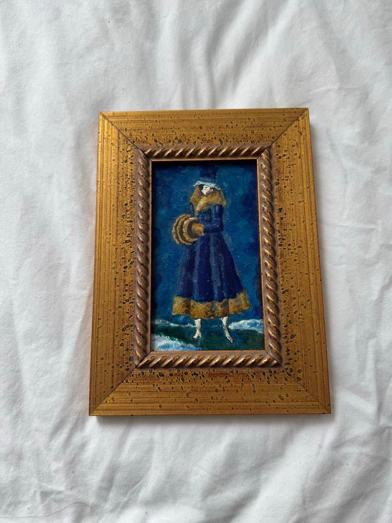 Schilderij van Christa Ehrlich - Vrouw in Winterkleding, Ophalen