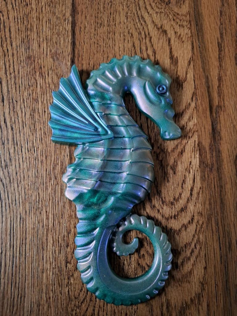 Epoxy Zeepaardje - Blauw/Groen Decoratie, Ophalen of Verzenden, Nieuw, Meerkleurig, Kunststof