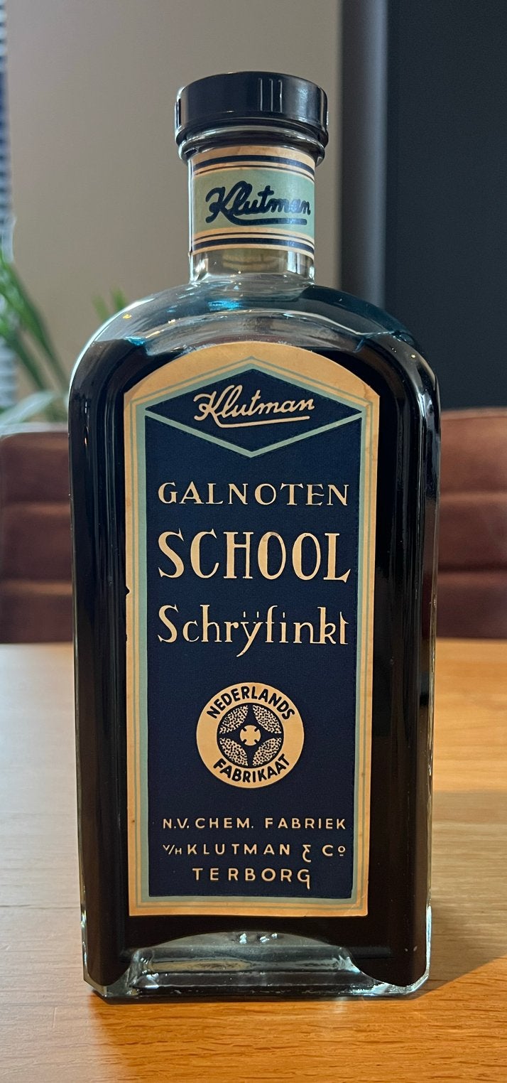 Vintage Klutman Galnoten School Schrijfinckt Fles, Antiek en Kunst, Ophalen of Verzenden