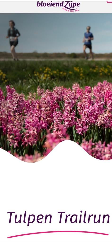 Startbewijs voor Tulpen trailrun in bloeiende Zijpe, Eén persoon, April