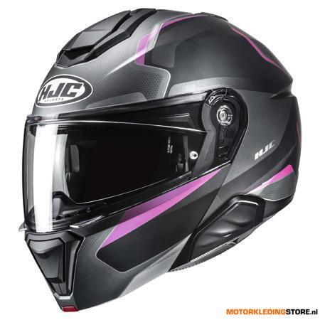 HJC i91 Felio Systeemhelm, Zwart-Roze, Motoren, Ophalen of Verzenden, Nieuw met kaartje