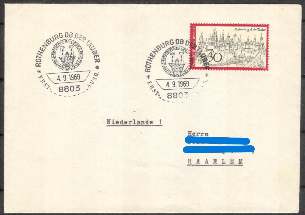 Duitsland (54) - Rothenburg ob der Tauber 1969, Verzenden, Envelop