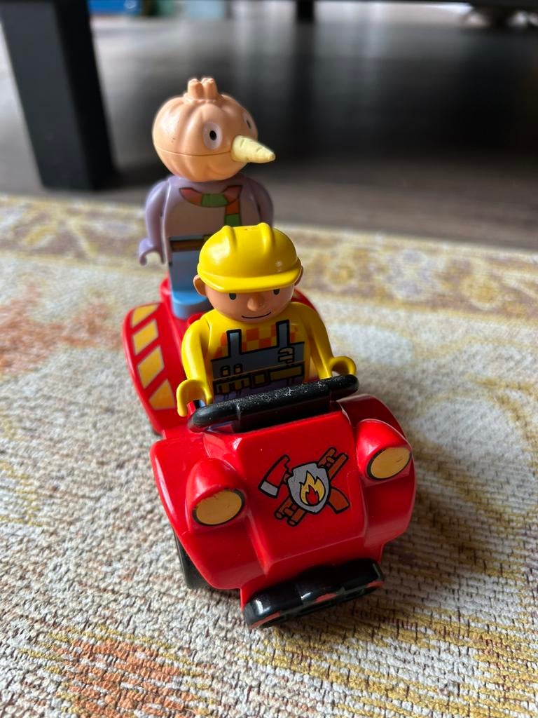 Duplo Bob de bouwer brandweerauto met vogelverschrikker Spud, Ophalen of Verzenden, Zo goed als nieuw