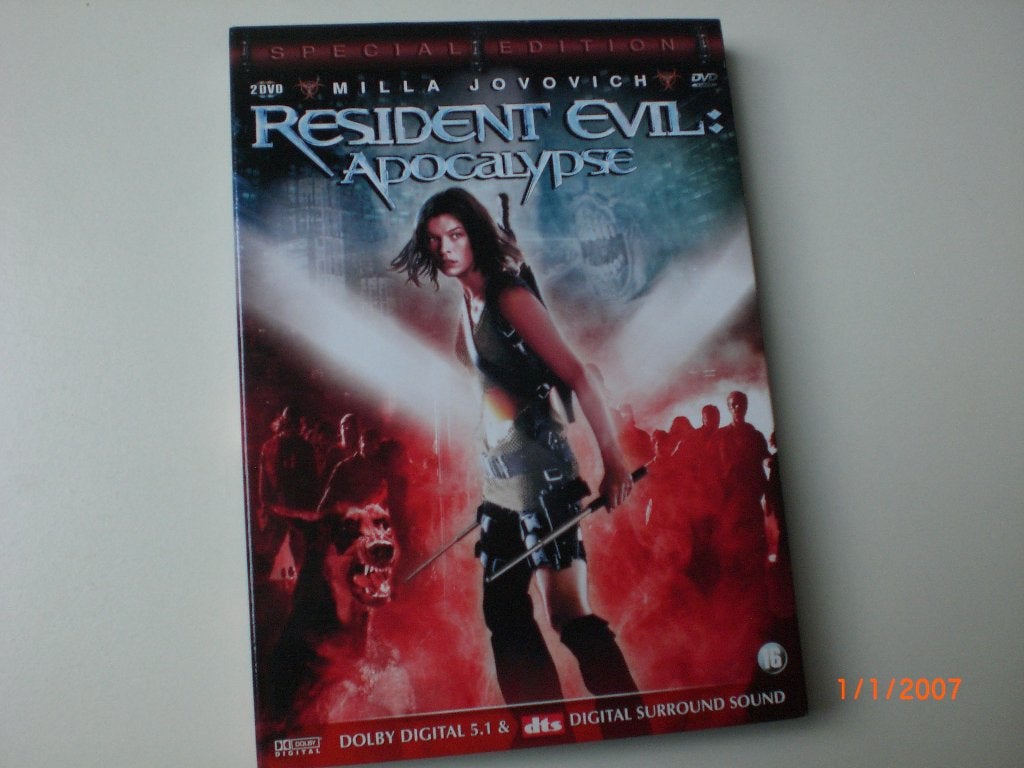 2 disc dvd Resident Evil Apocalypse Milla Jovovich Oded Fehr, Engels, Vanaf 16 jaar, Nederlands, Bonusmateriaal