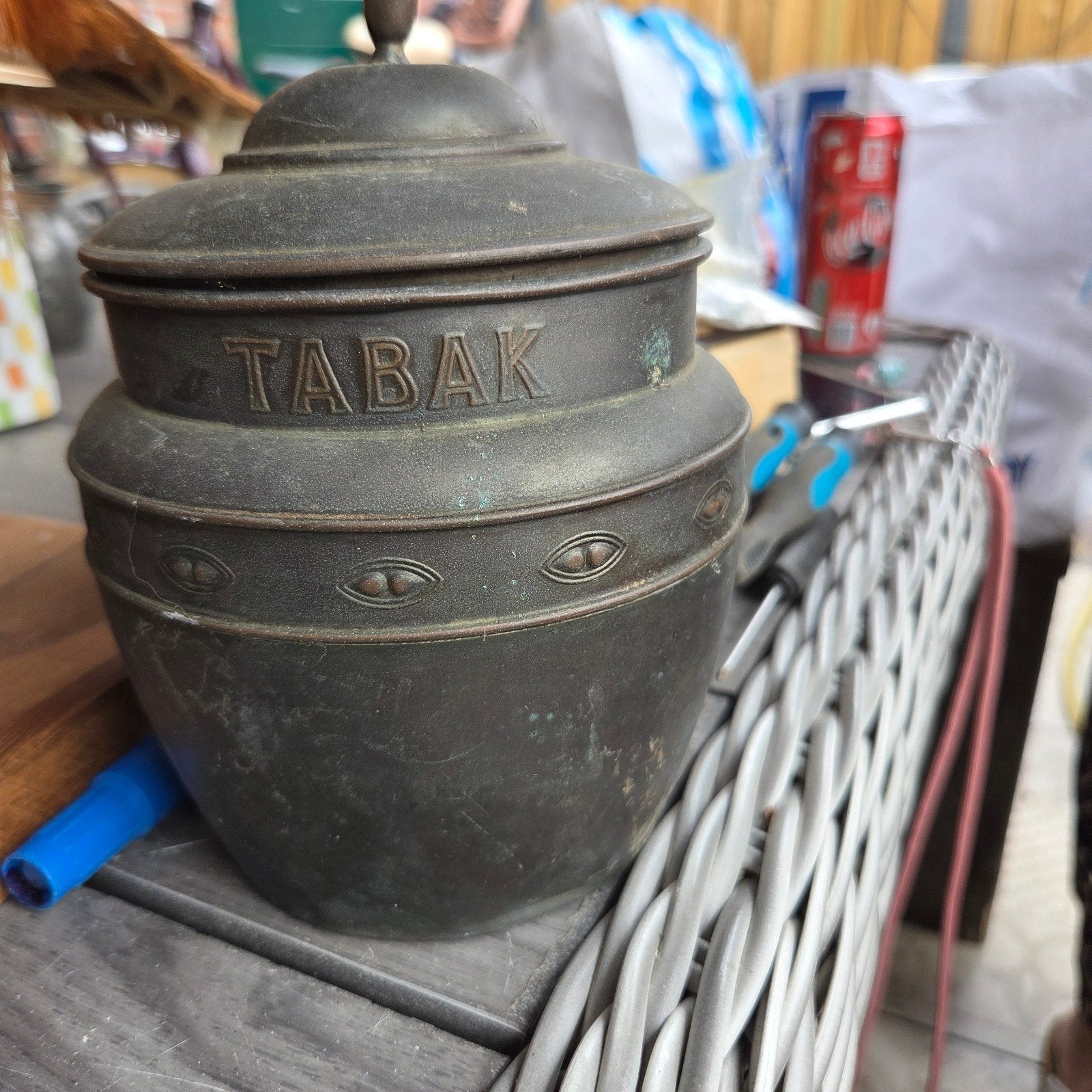 Antieke koperen tabakspot van Metawa Holland, Ophalen of Verzenden, Koper
