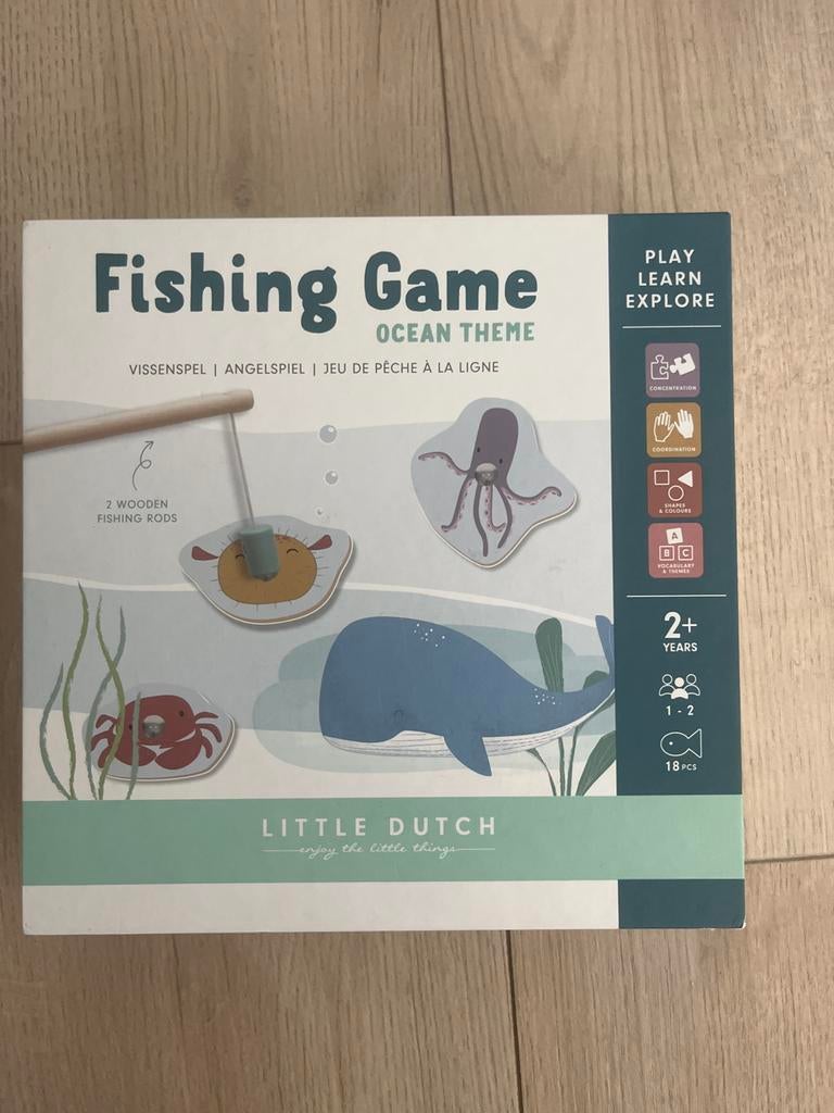 Little Dutch Vissenspel Ocean Theme - Houten Hengels, Ophalen of Verzenden, Nieuw, Knutselen