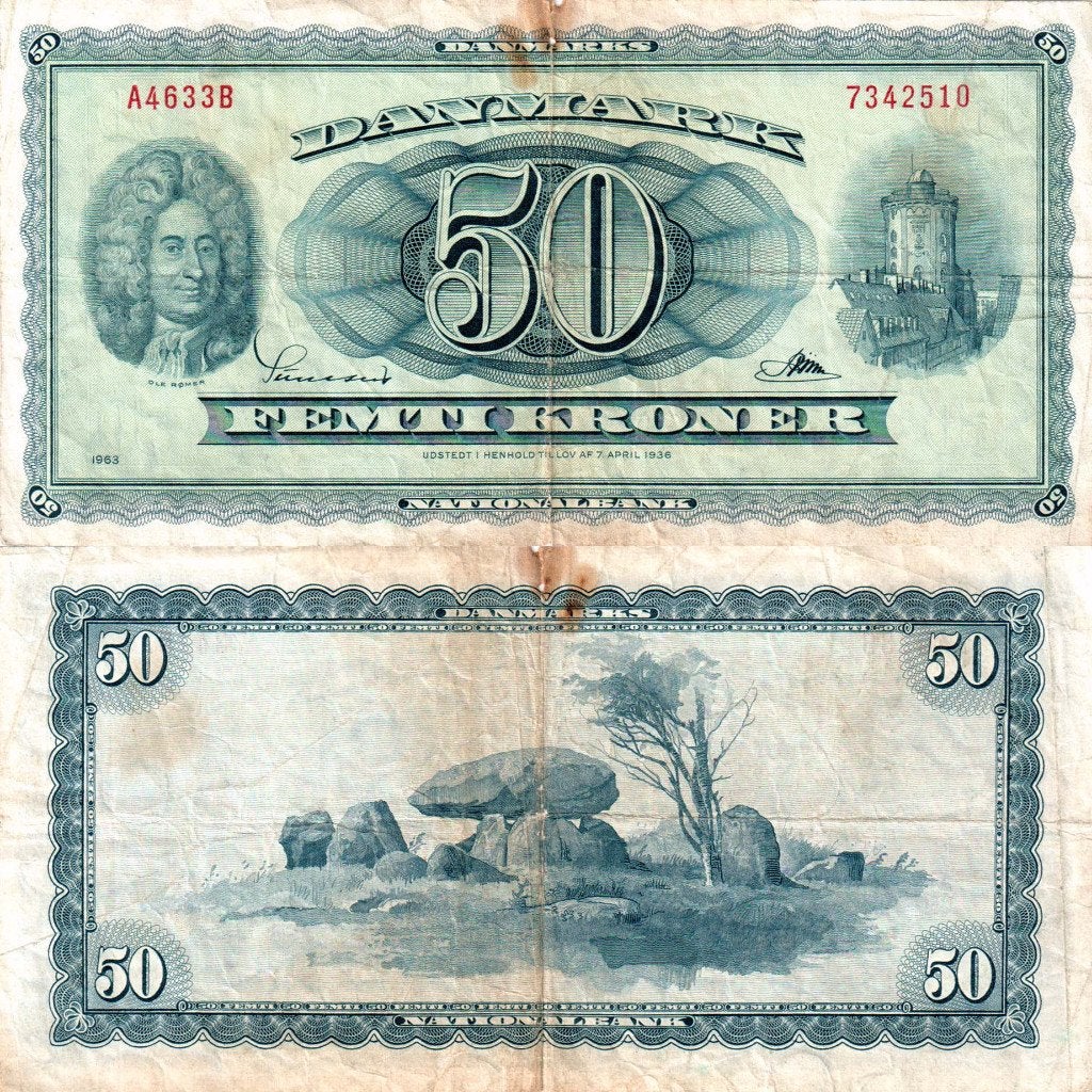 Denemarken 50 kroner 1963 - F/VG, Postzegels en Munten, Bankbiljetten | Europa | Niet-Eurobiljetten, Verzenden, Overige landen