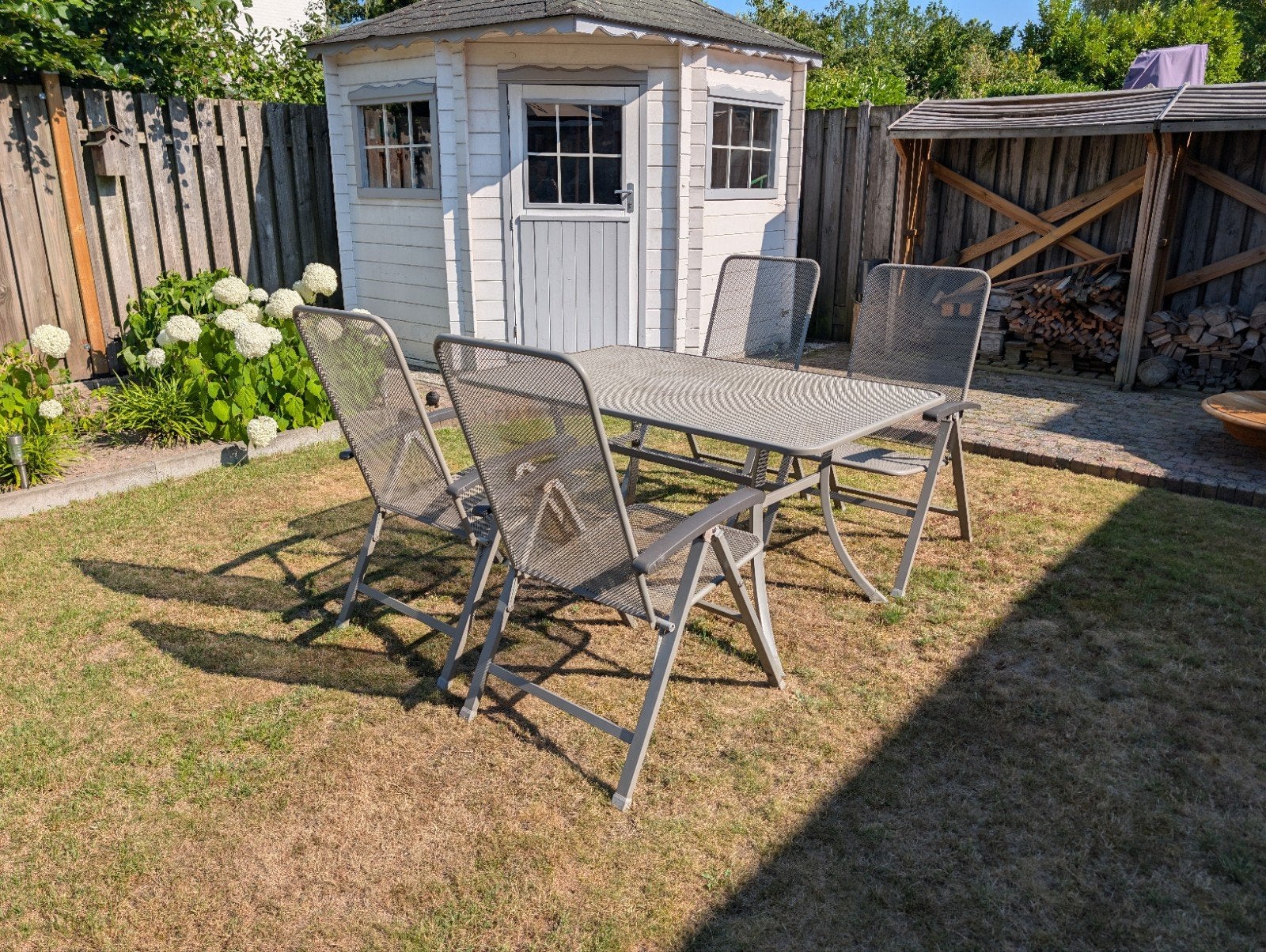 Gratis metalen tuinset, Tuin en Terras, Tuinhuizen, Gebruikt, Schuur, Zonder ramen, Metaal