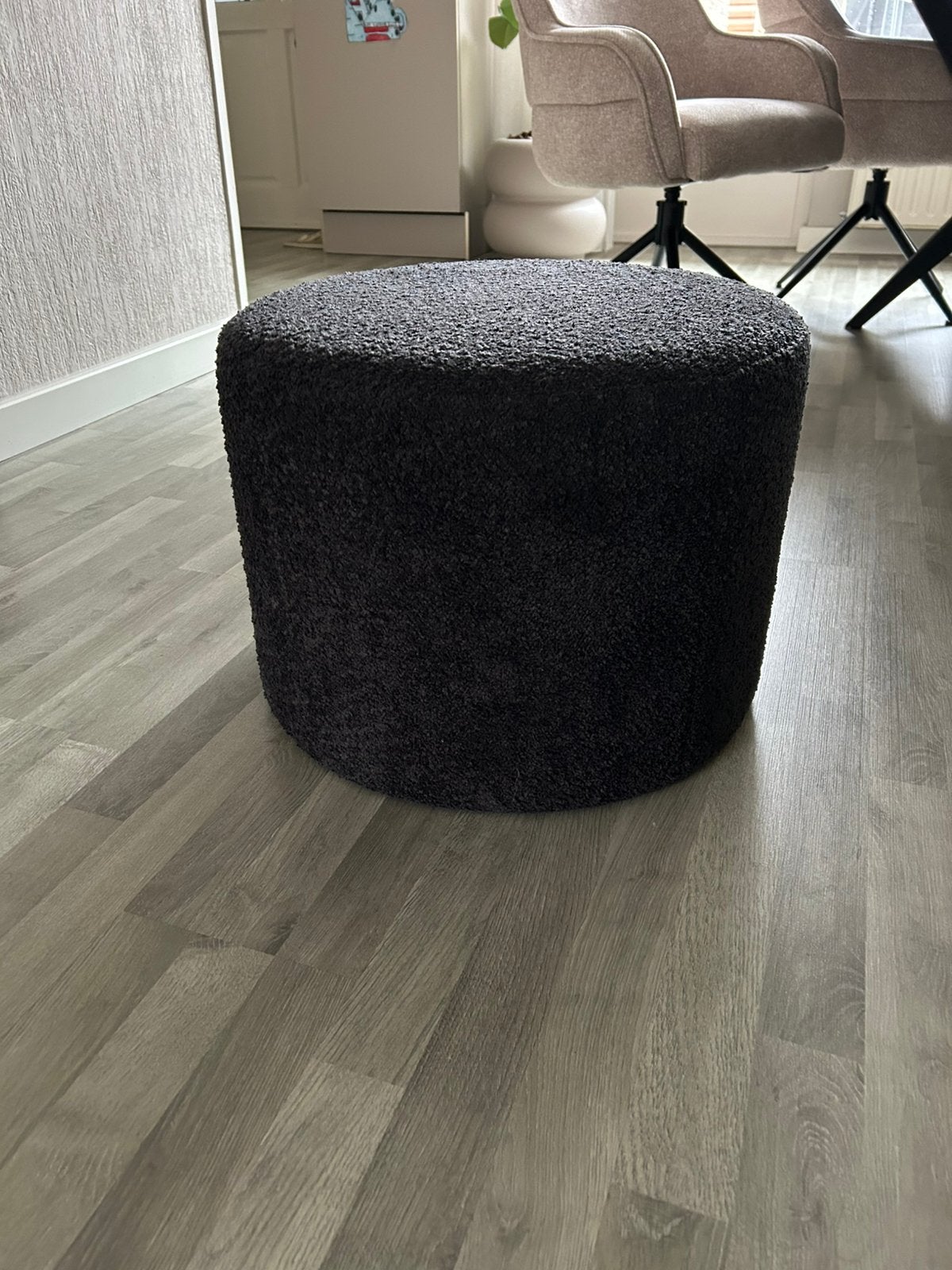 Bronx71 hocker Nora bouclé 50 cm doorsnee Antraciet, Ophalen, Zo goed als nieuw, Stof, 50 tot 75 cm