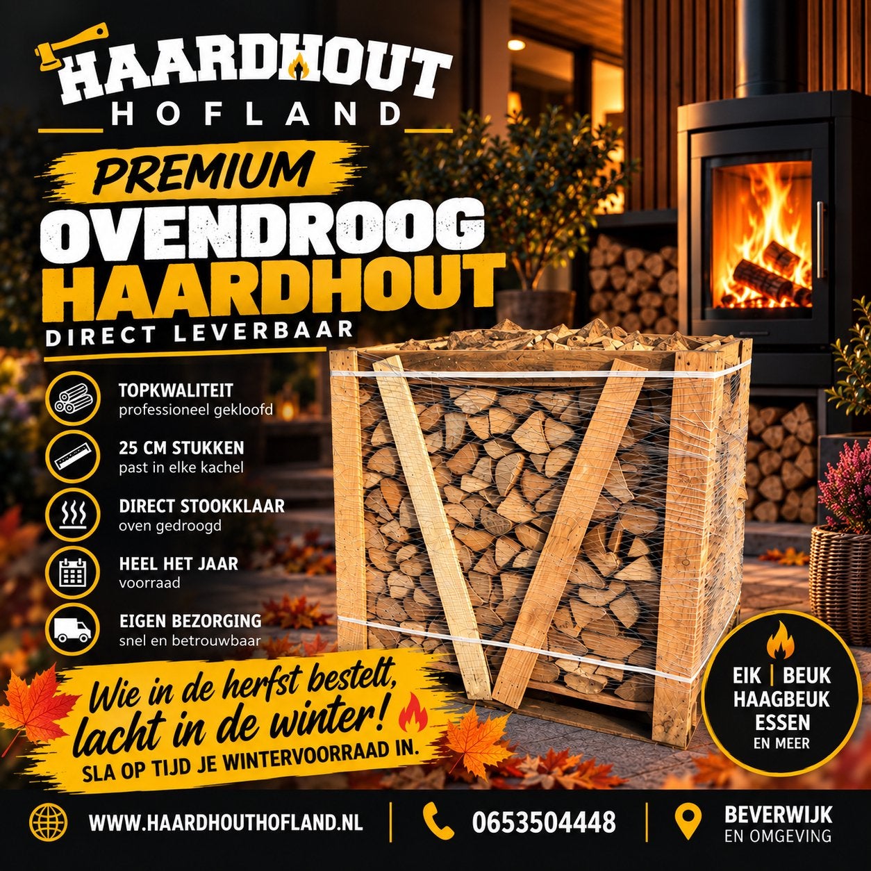 🔥 eik beuk haagbeuk haardhout ofyr bbq ruf briketten, 6 m³ of meer, Ophalen, Beukenhout, Blokken