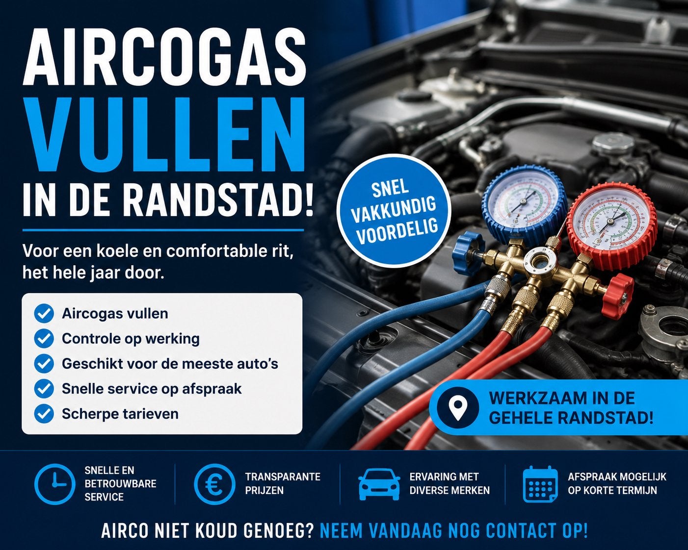 Aircogas vullen - Airco vullen - R134a - R1234yf, Ophalen, Zandzuigerstraat 36, Qbanden@gmail.com, Q-Banden