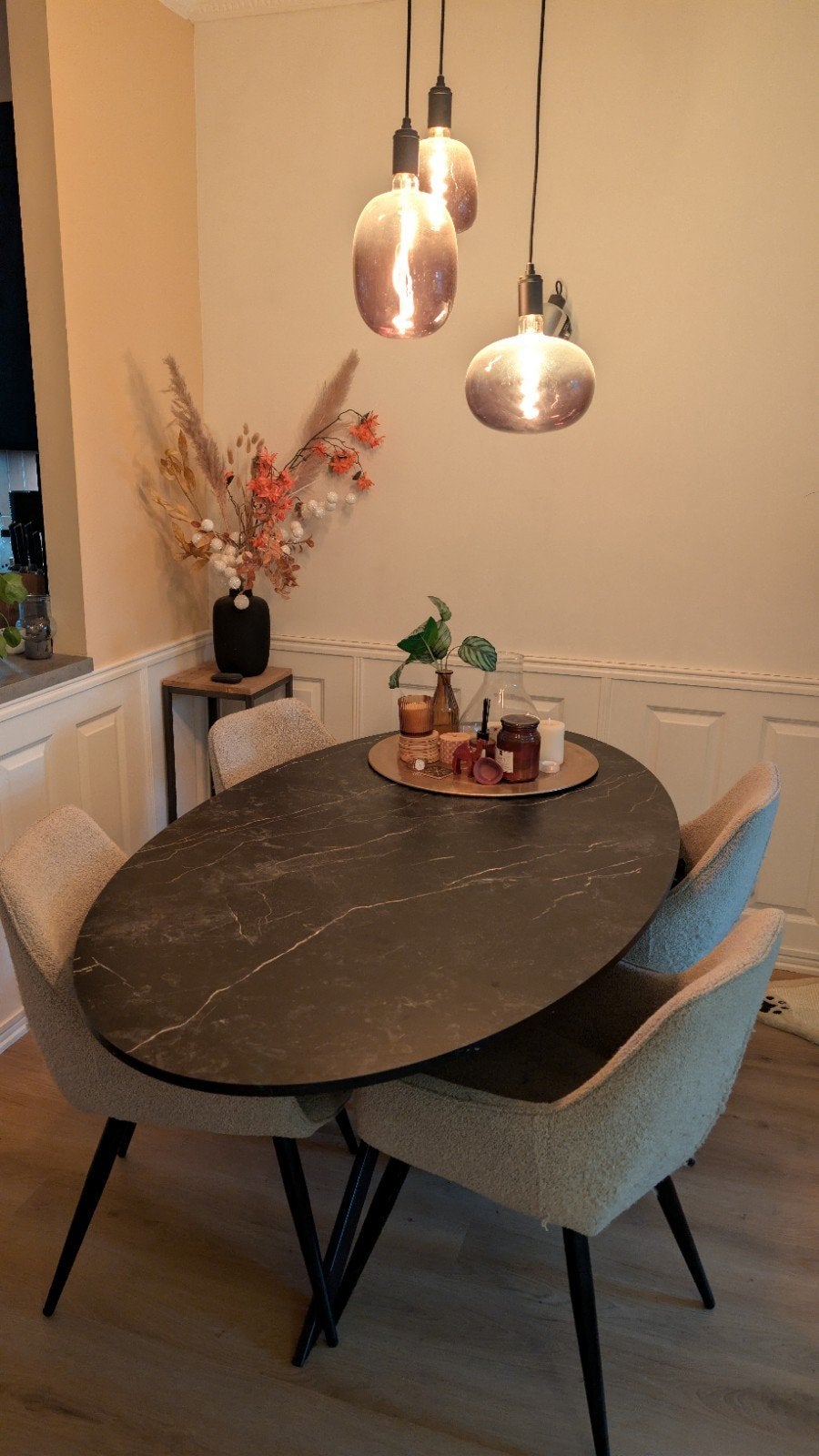 Ovale Marmeren Look Eettafel van Kas 20, Huis en Inrichting, Ophalen, Overige materialen, 200 cm of meer, 50 tot 100 cm