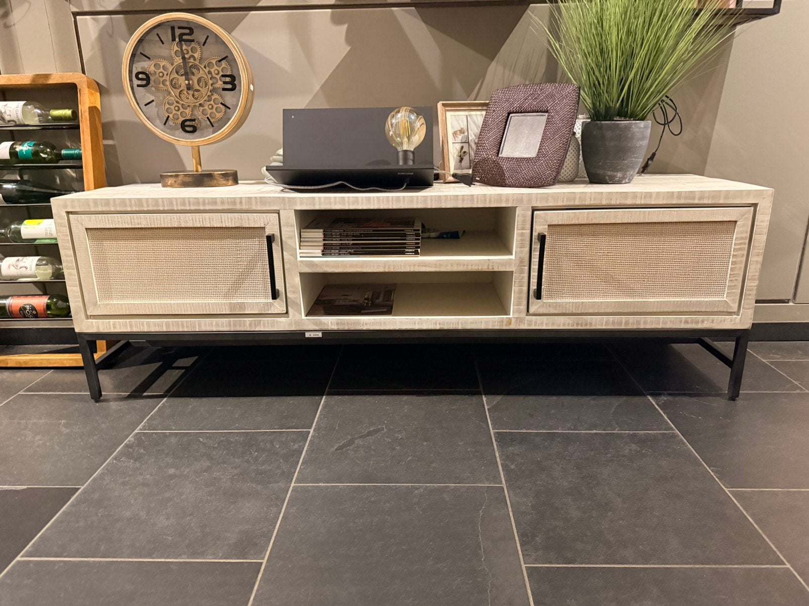 Carini tv meubel 160 - mango wit - € 300,- opruiming!, 150 tot 200 cm, Nieuw, Minder dan 100 cm, 25 tot 50 cm