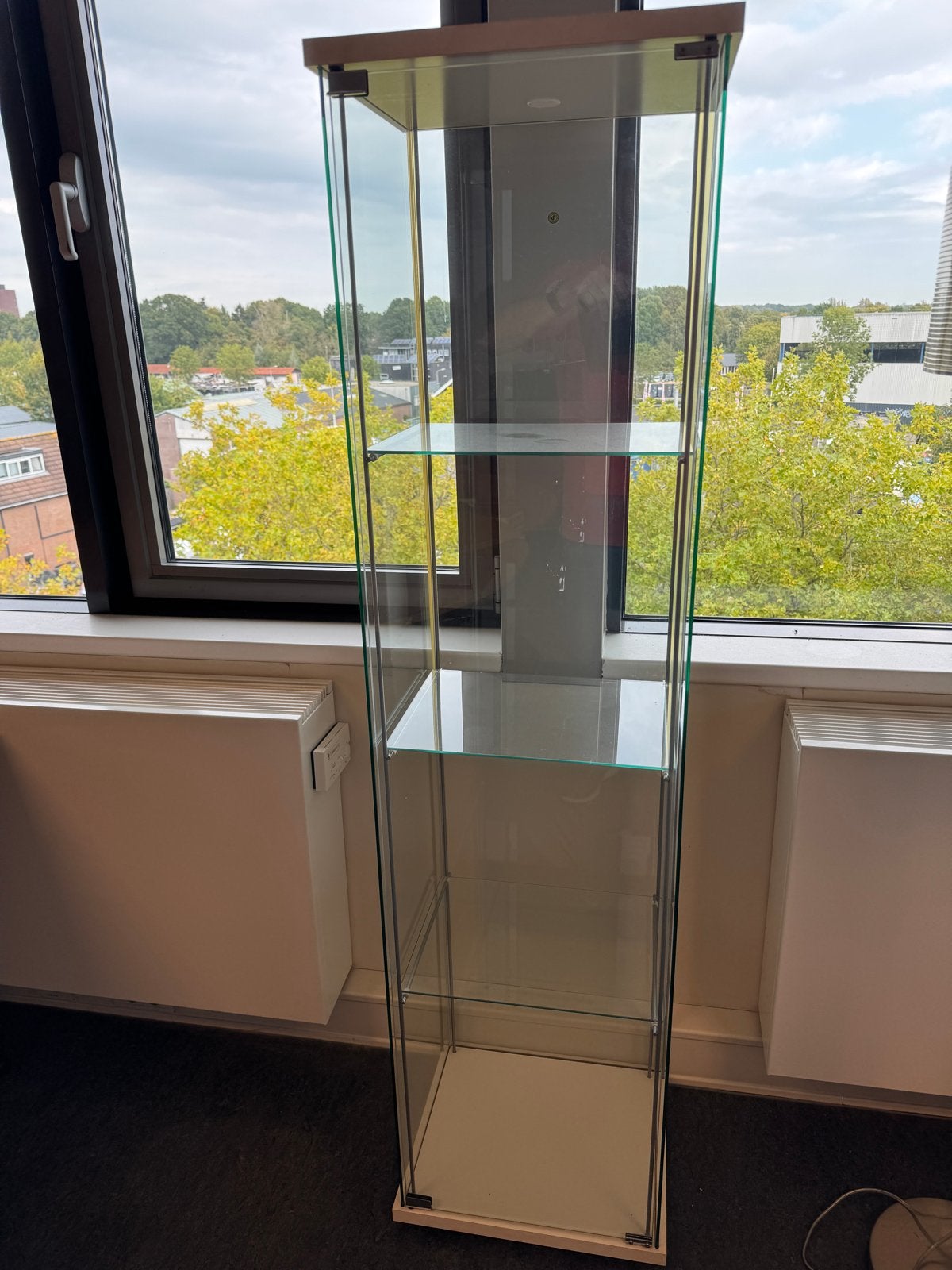 Glazen Vitrinekast, Ophalen, Met plank(en), Minder dan 50 cm, 150 tot 200 cm