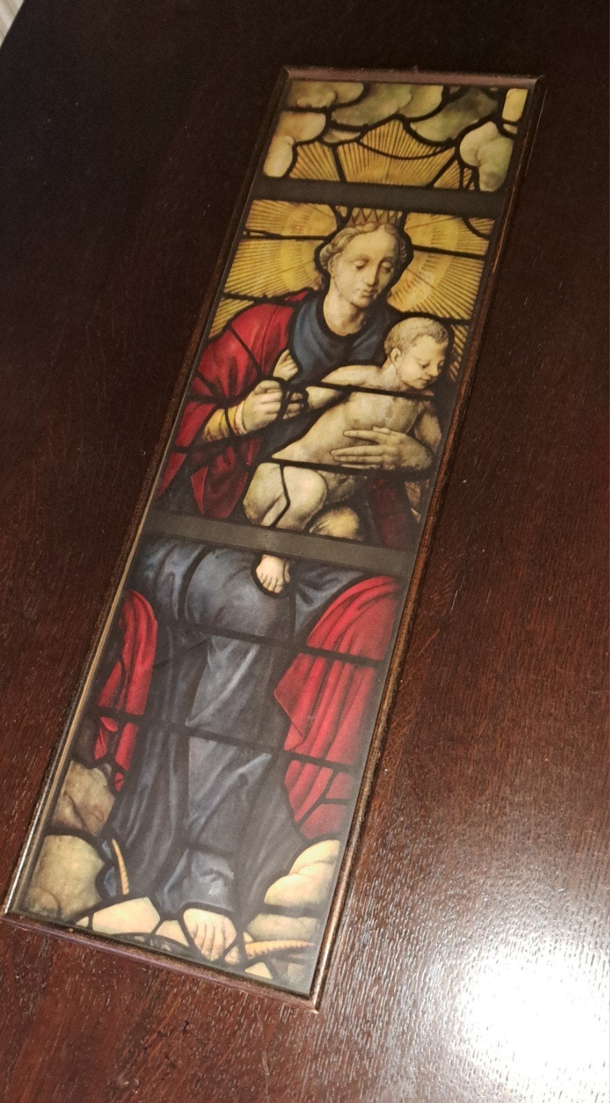Glas-in-loodpaneel: Madonna met Kind, stijl Dirck Crabeth, Ophalen of Verzenden