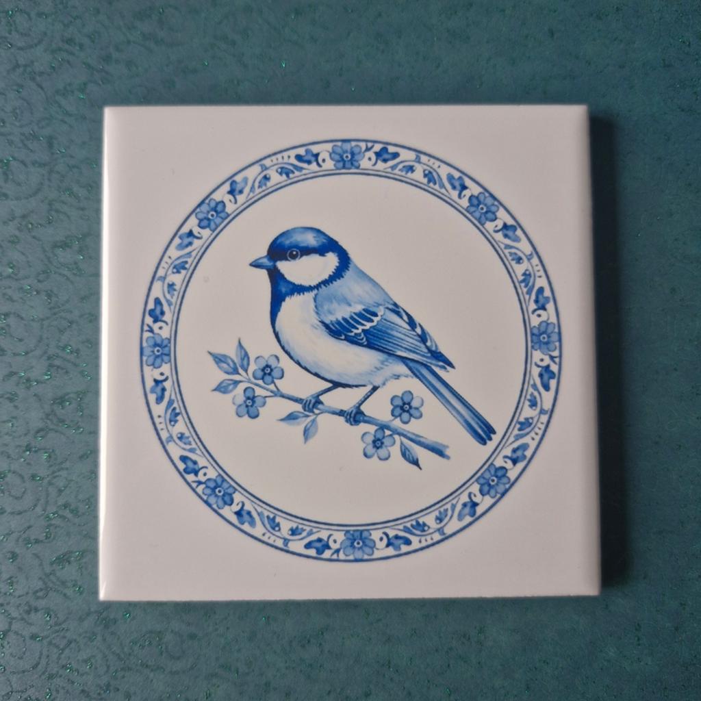 Delfts blauwe decoratie tegel incl houder/haakje, Ophalen of Verzenden