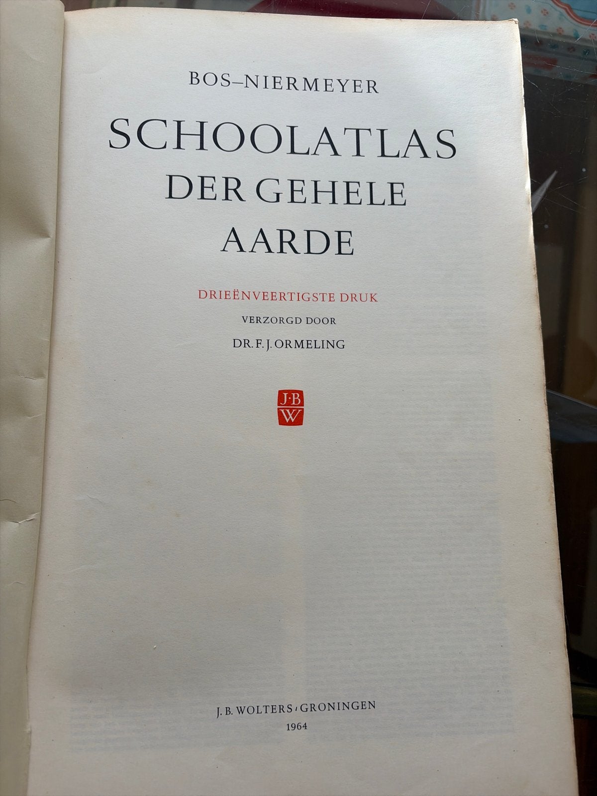 Bos-Niermeyer Schoolatlas der Gehele Aarde 1964, Gelezen, Bosatlas, Ophalen of Verzenden, 1800 tot 2000