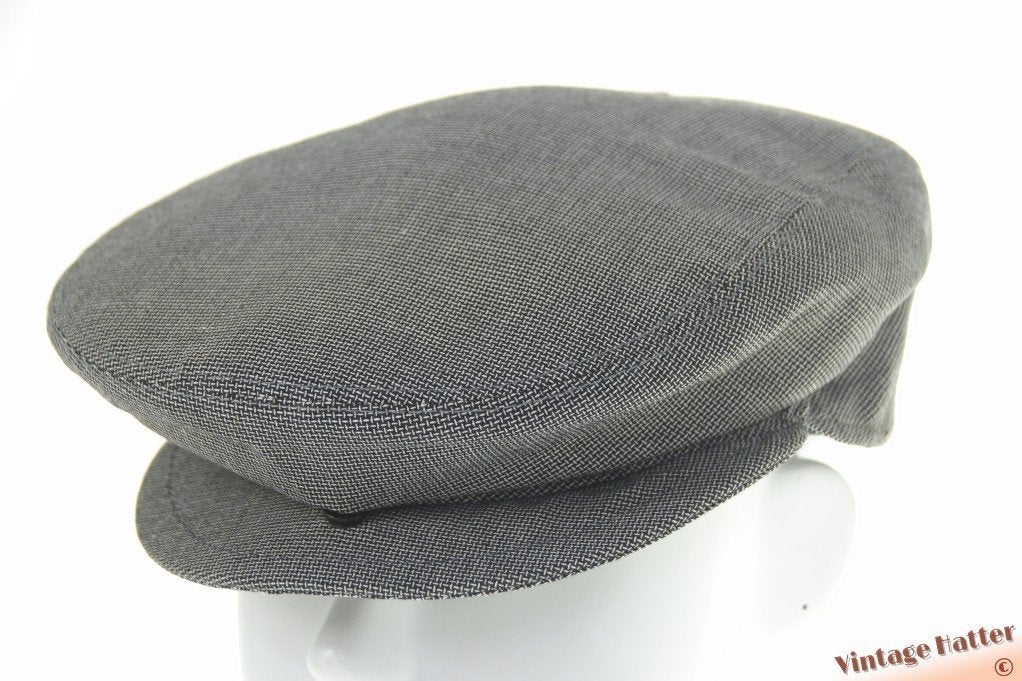 vintage Platte pet Silvan grijs viscose met drukknoop 55 = S, Kleding | Heren, Hoeden en Petten, Ophalen of Verzenden, Gedragen