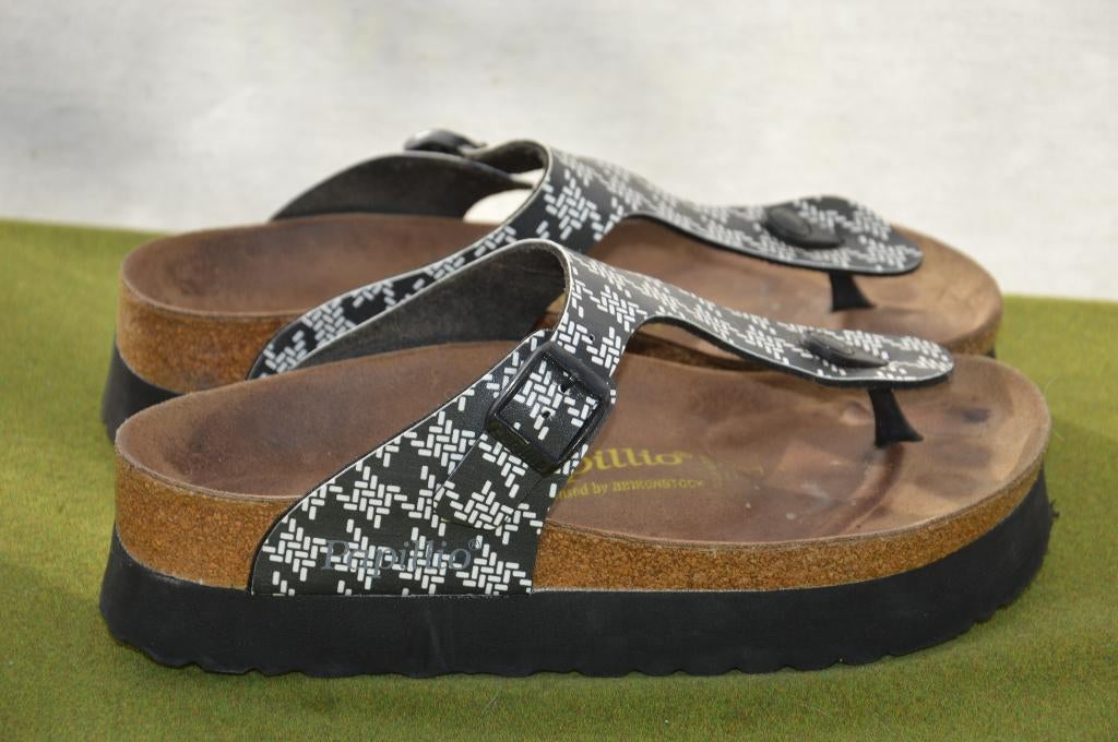Papillio by Birkenstock Gizeh teenslippers met dikke zool 37, Zwart, Gedragen, Birkenstock, Sandalen of Muiltjes