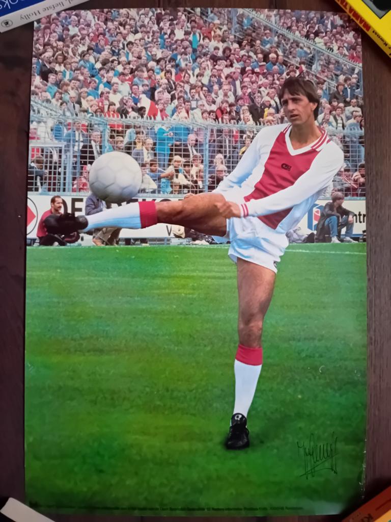Zeldzame Johan Cruyff poster., Verzamelen, Ophalen of Verzenden, Zo goed als nieuw, Ajax, Poster, Plaatje of Sticker