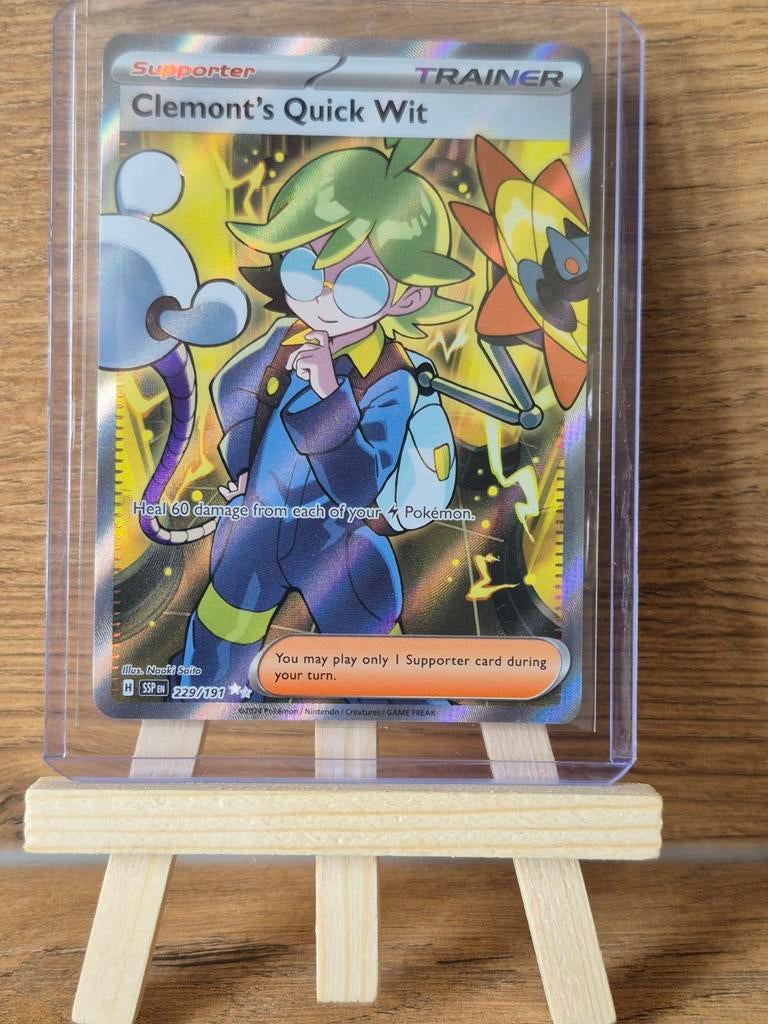 Pokemon Clemont's Quick Wit - 229/191 SP, Ophalen of Verzenden, Zo goed als nieuw, Losse kaart, Foil