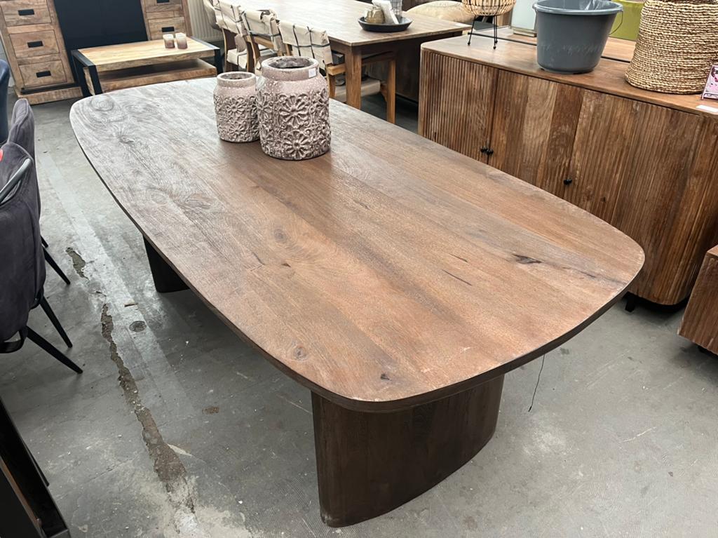 Magazijn leegverkoop eettafel deens ovaal massief mangohout, Hout, Nieuw, Ophalen of Verzenden, Info@wkhome.nl