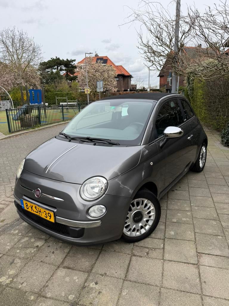Fiat 500C 0.9 85pk Turbo Twinair 2013 Grijs, Auto's, Fiat, Stof, 31 €/maand, Cabriolet, Metallic lak