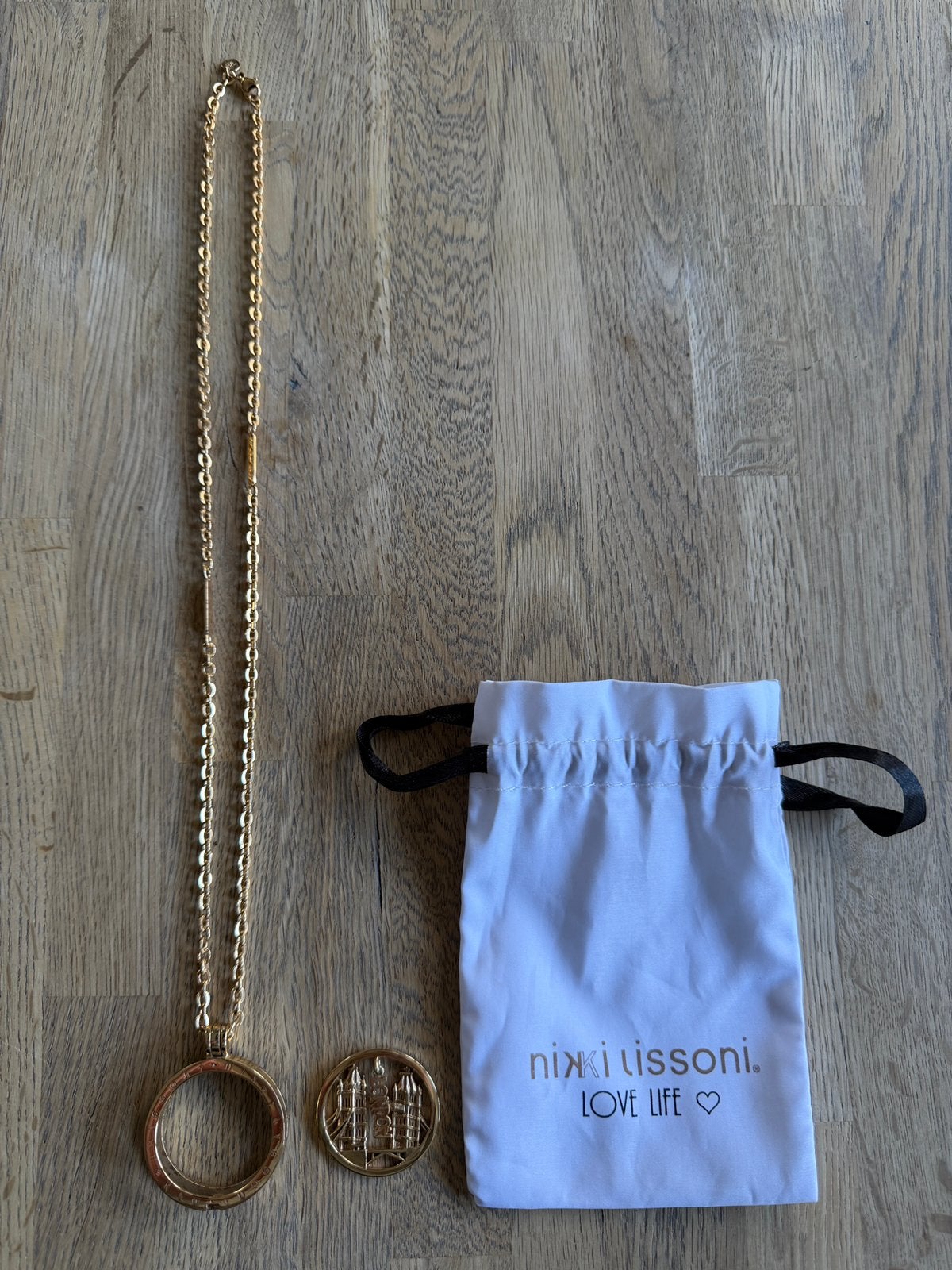 Nikki Lissoni love life London ketting en hanger, Overige materialen, Met strass, Ophalen of Verzenden, Zo goed als nieuw